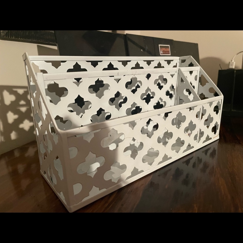 White desk organizer